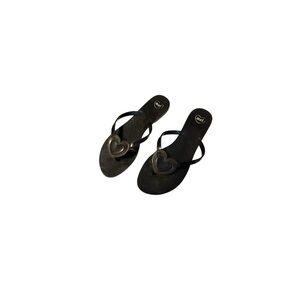 Melissa Black Jelly Thong Sandals with Hearts - Women’s Size 7